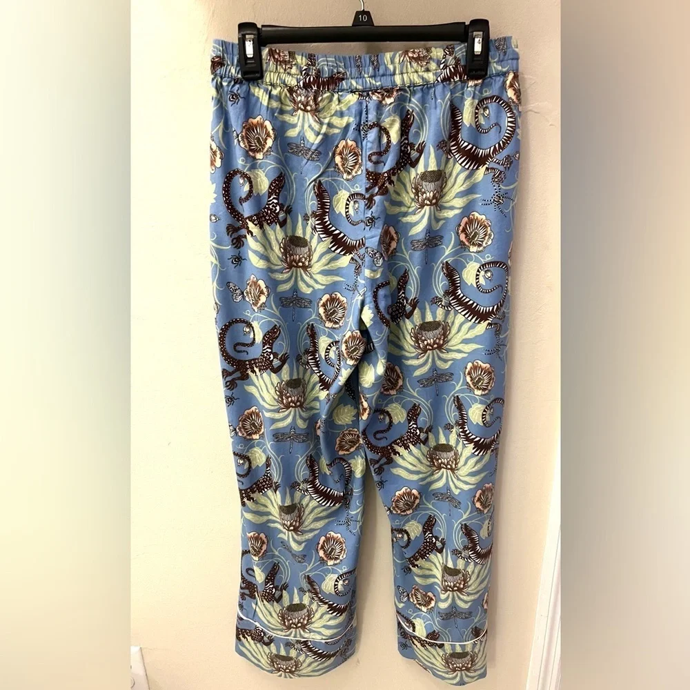 🍁anthropologie🍁Floral Blue and Brown Pajama Pants